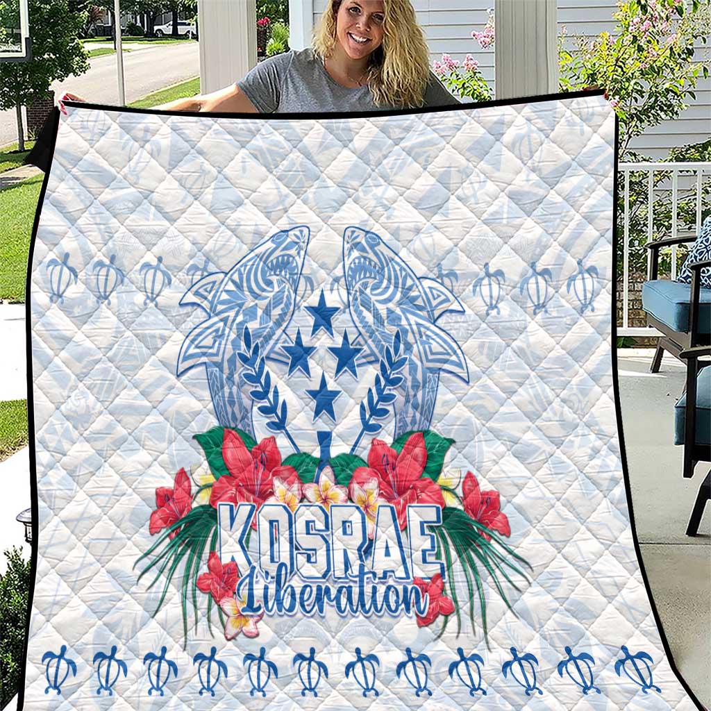 Happy Kosrae Liberation Day Quilt Polynesian Shark Turtle Motif