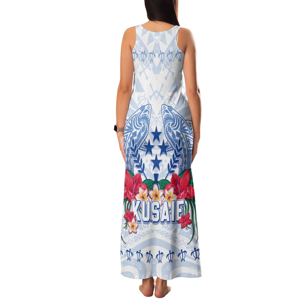 Happy Kosrae Liberation Day Tank Maxi Dress Polynesian Shark Turtle Motif