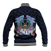 Happy Pohnpei Liberation Day Baseball Jacket Polynesian Shark Turtle Motif LT05 - Polynesian Pride