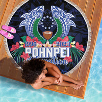 Happy Pohnpei Liberation Day Beach Blanket Polynesian Shark Turtle Motif LT05 - Polynesian Pride