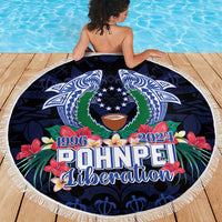 Happy Pohnpei Liberation Day Beach Blanket Polynesian Shark Turtle Motif LT05 - Polynesian Pride