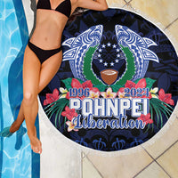 Happy Pohnpei Liberation Day Beach Blanket Polynesian Shark Turtle Motif LT05 - Polynesian Pride