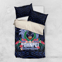 Happy Pohnpei Liberation Day Bedding Set Polynesian Shark Turtle Motif LT05 US Twin 172cm x 218cm Blue - Polynesian Pride