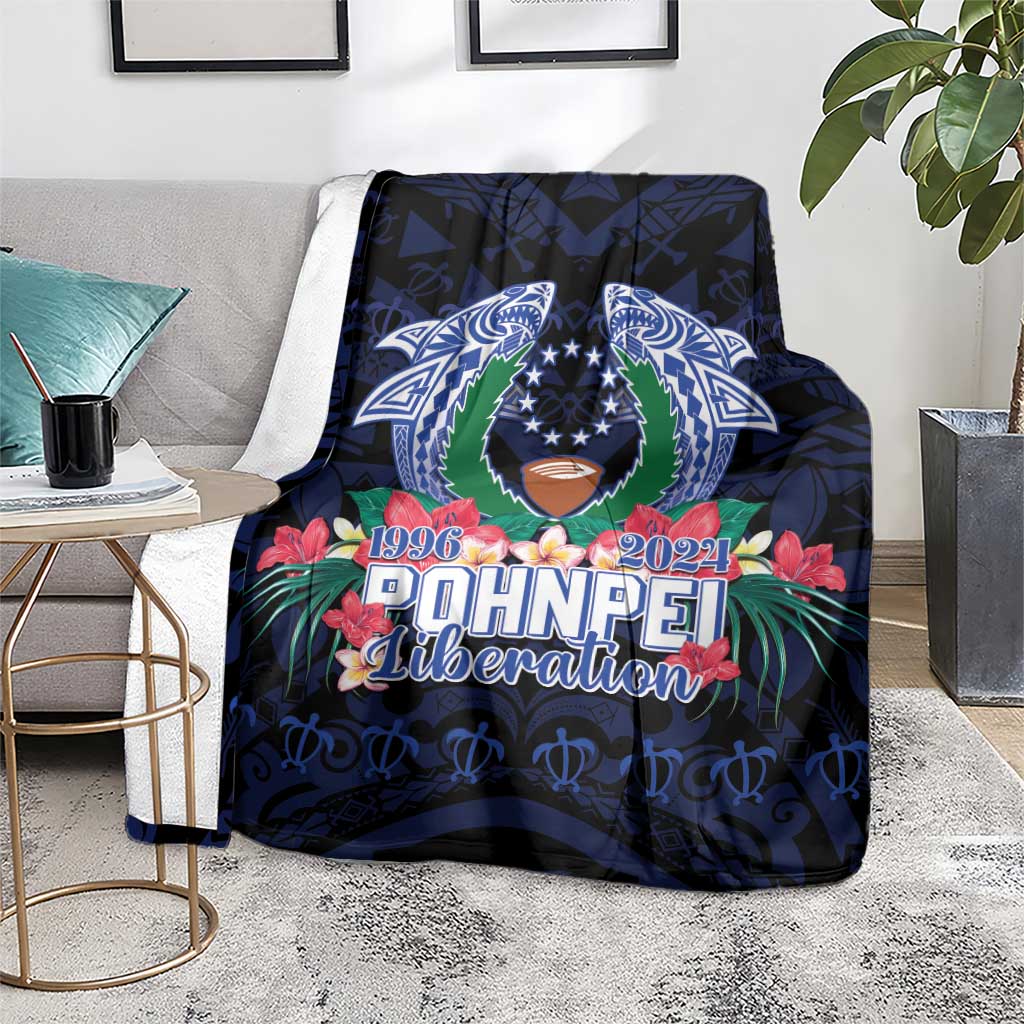 Happy Pohnpei Liberation Day Blanket Polynesian Shark Turtle Motif LT05 - Polynesian Pride