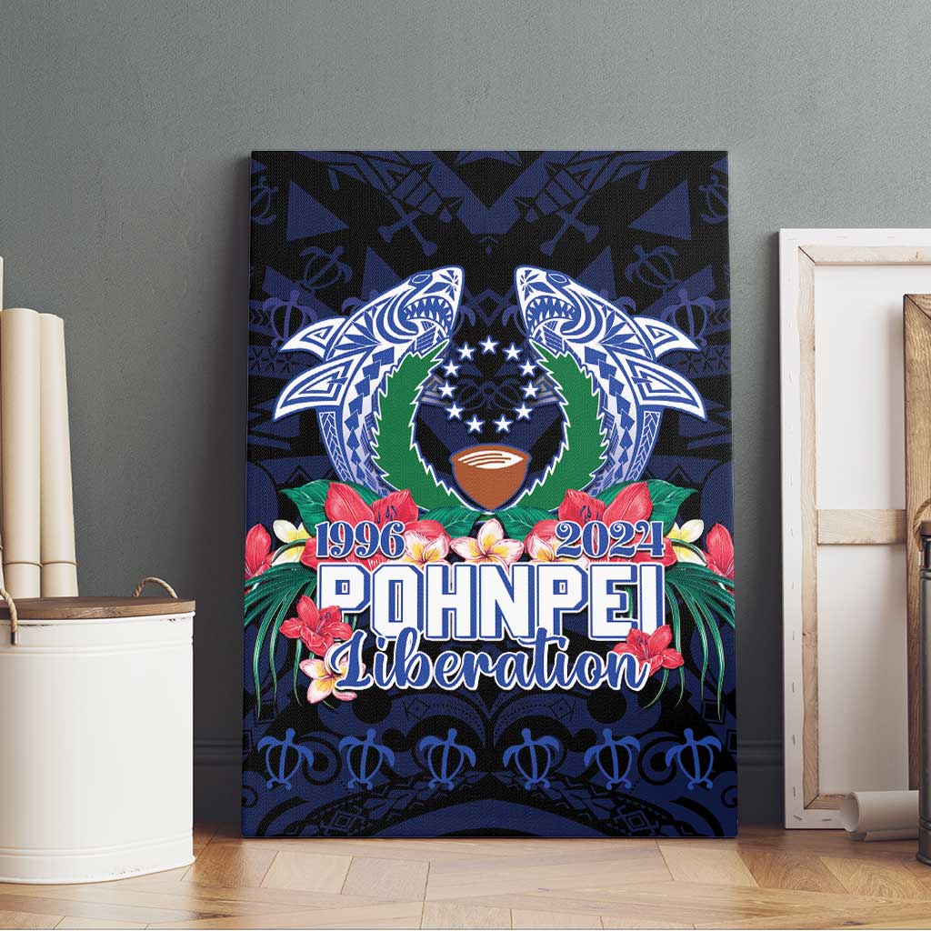 Happy Pohnpei Liberation Day Canvas Wall Art Polynesian Shark Turtle Motif LT05 - Polynesian Pride