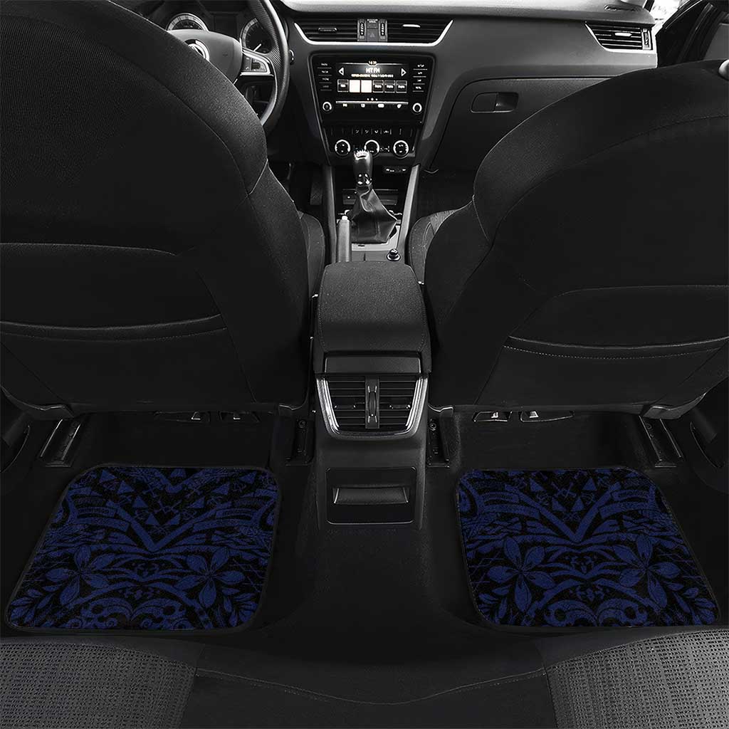 Happy Pohnpei Liberation Day Car Mats Polynesian Shark Turtle Motif LT05 Set 2pcs - Back Blue - Polynesian Pride