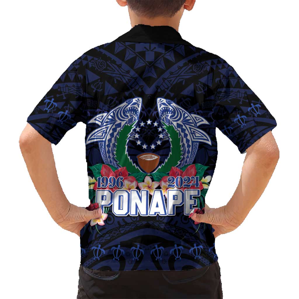Happy Pohnpei Liberation Day Family Matching Long Sleeve Bodycon Dress and Hawaiian Shirt Polynesian Shark Turtle Motif LT05 - Polynesian Pride