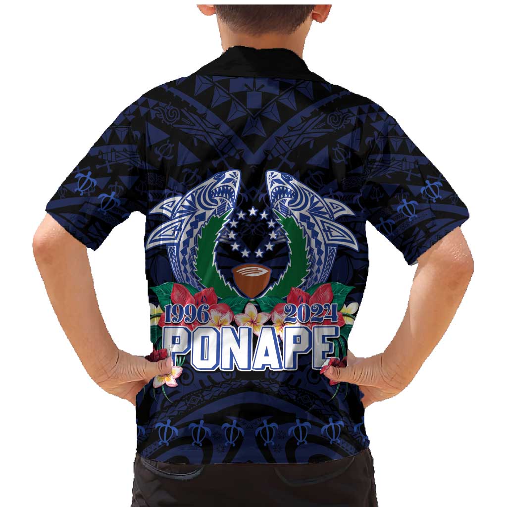 Happy Pohnpei Liberation Day Family Matching Mermaid Dress and Hawaiian Shirt Polynesian Shark Turtle Motif