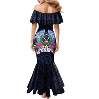 Happy Pohnpei Liberation Day Family Matching Mermaid Dress and Hawaiian Shirt Polynesian Shark Turtle Motif