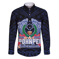 Happy Pohnpei Liberation Day Family Matching Off The Shoulder Long Sleeve Dress and Hawaiian Shirt Polynesian Shark Turtle Motif