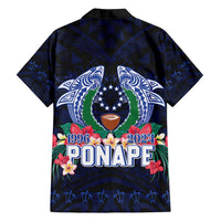 Happy Pohnpei Liberation Day Family Matching Off Shoulder Maxi Dress and Hawaiian Shirt Polynesian Shark Turtle Motif
