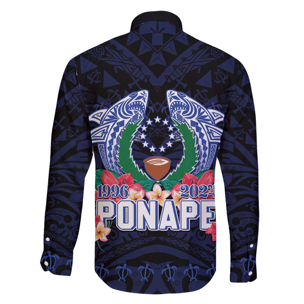 Happy Pohnpei Liberation Day Family Matching Short Sleeve Bodycon Dress and Hawaiian Shirt Polynesian Shark Turtle Motif LT05 - Polynesian Pride