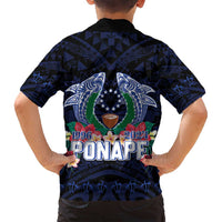 Happy Pohnpei Liberation Day Family Matching Tank Maxi Dress and Hawaiian Shirt Polynesian Shark Turtle Motif