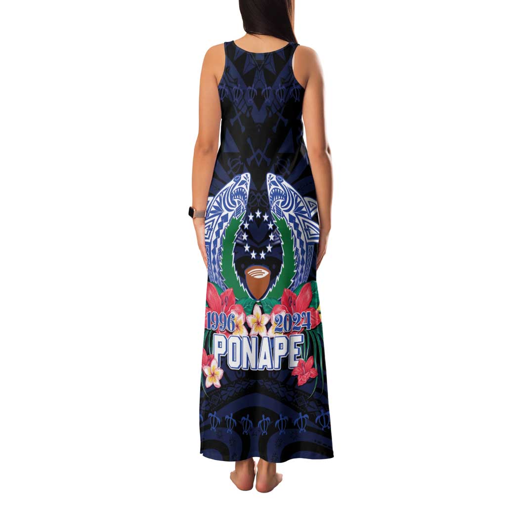 Happy Pohnpei Liberation Day Family Matching Tank Maxi Dress and Hawaiian Shirt Polynesian Shark Turtle Motif