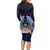 Happy Pohnpei Liberation Day Long Sleeve Bodycon Dress Polynesian Shark Turtle Motif