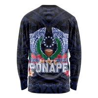 Happy Pohnpei Liberation Day Long Sleeve Shirt Polynesian Shark Turtle Motif