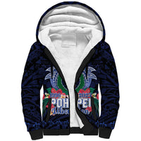 Happy Pohnpei Liberation Day Sherpa Hoodie Polynesian Shark Turtle Motif LT05 Unisex Blue - Polynesian Pride
