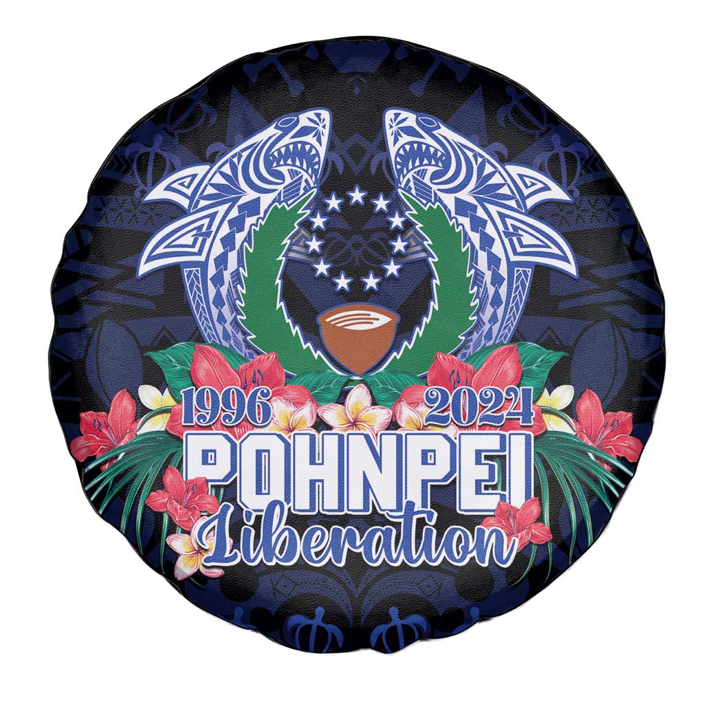 Happy Pohnpei Liberation Day Spare Tire Cover Polynesian Shark Turtle Motif LT05 - Polynesian Pride