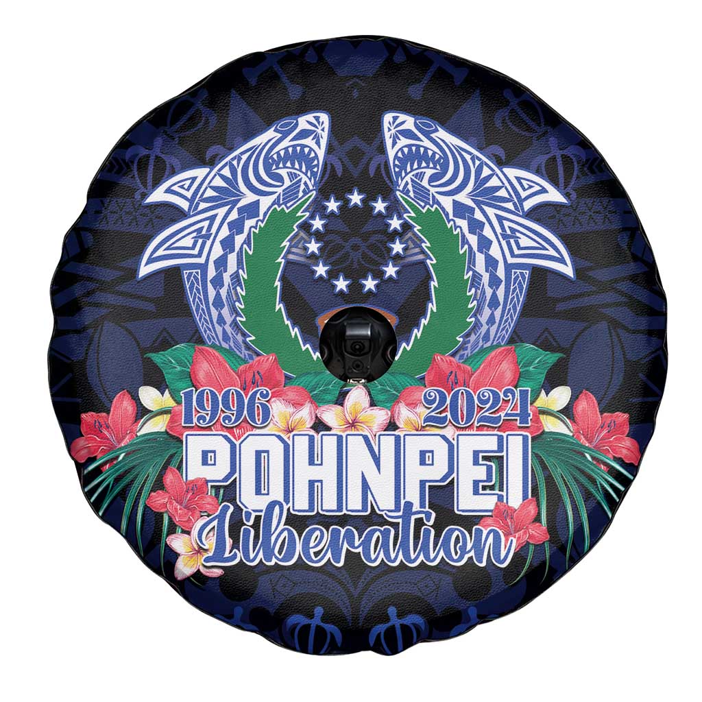Happy Pohnpei Liberation Day Spare Tire Cover Polynesian Shark Turtle Motif LT05 - Polynesian Pride