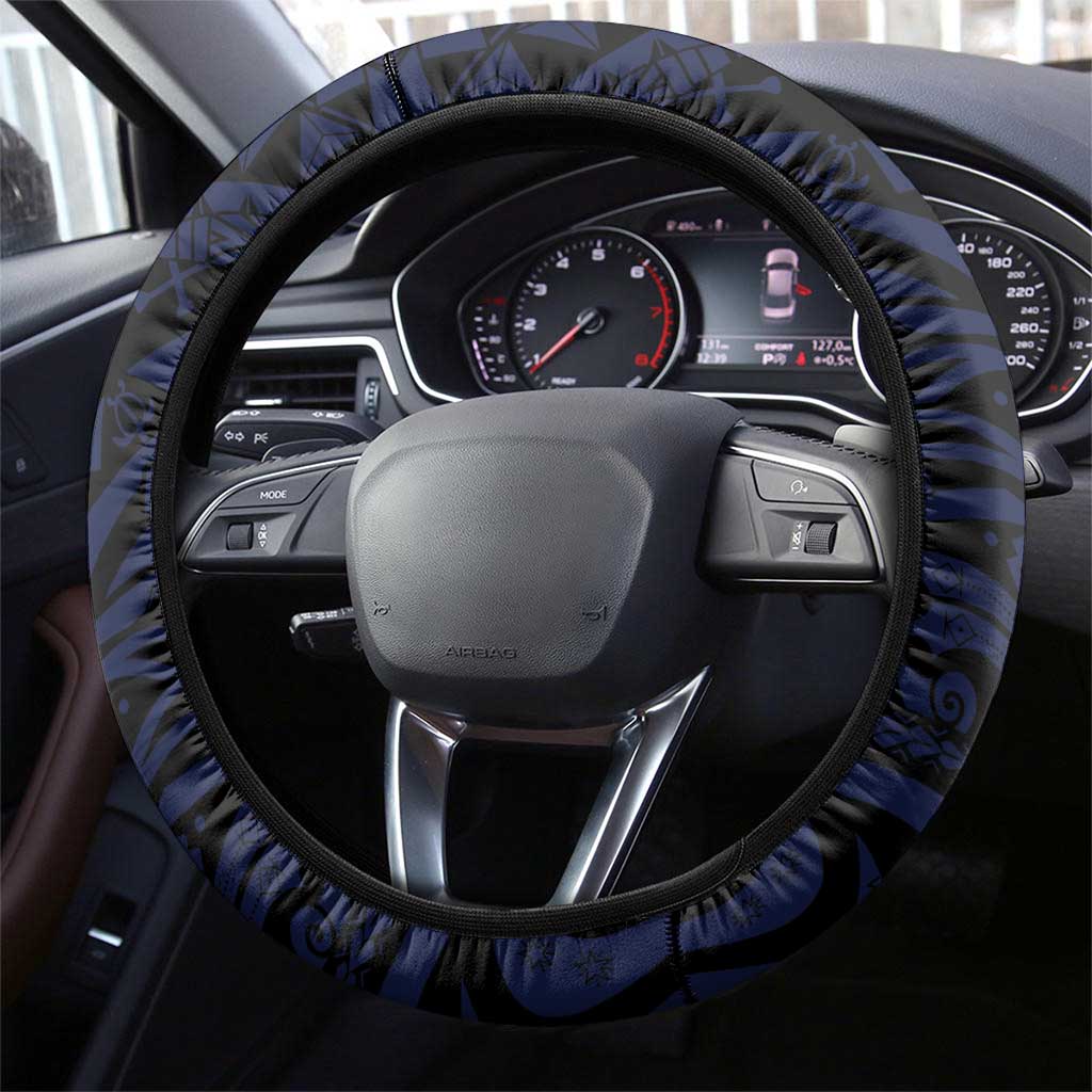 Happy Pohnpei Liberation Day Steering Wheel Cover Polynesian Shark Turtle Motif LT05 - Polynesian Pride