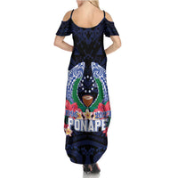 Happy Pohnpei Liberation Day Summer Maxi Dress Polynesian Shark Turtle Motif LT05 - Polynesian Pride