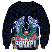 Happy Pohnpei Liberation Day Sweatshirt Polynesian Shark Turtle Motif LT05 - Polynesian Pride