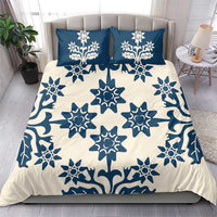 Cook Islands Navy Blue Tivaevae Bedding Set - Polynesian Pride