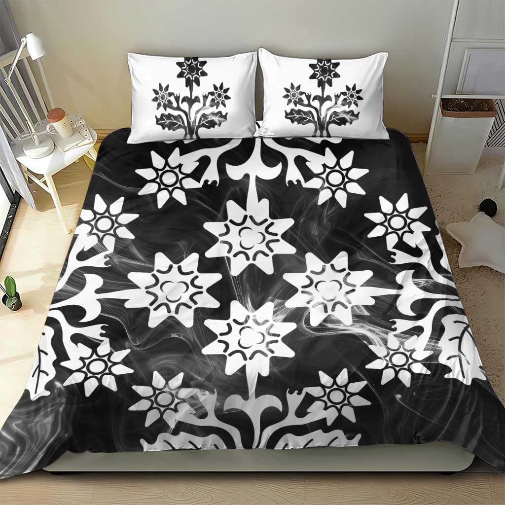 Cook Islands Black Marble Tivaevae Bedding Set - Polynesian Pride