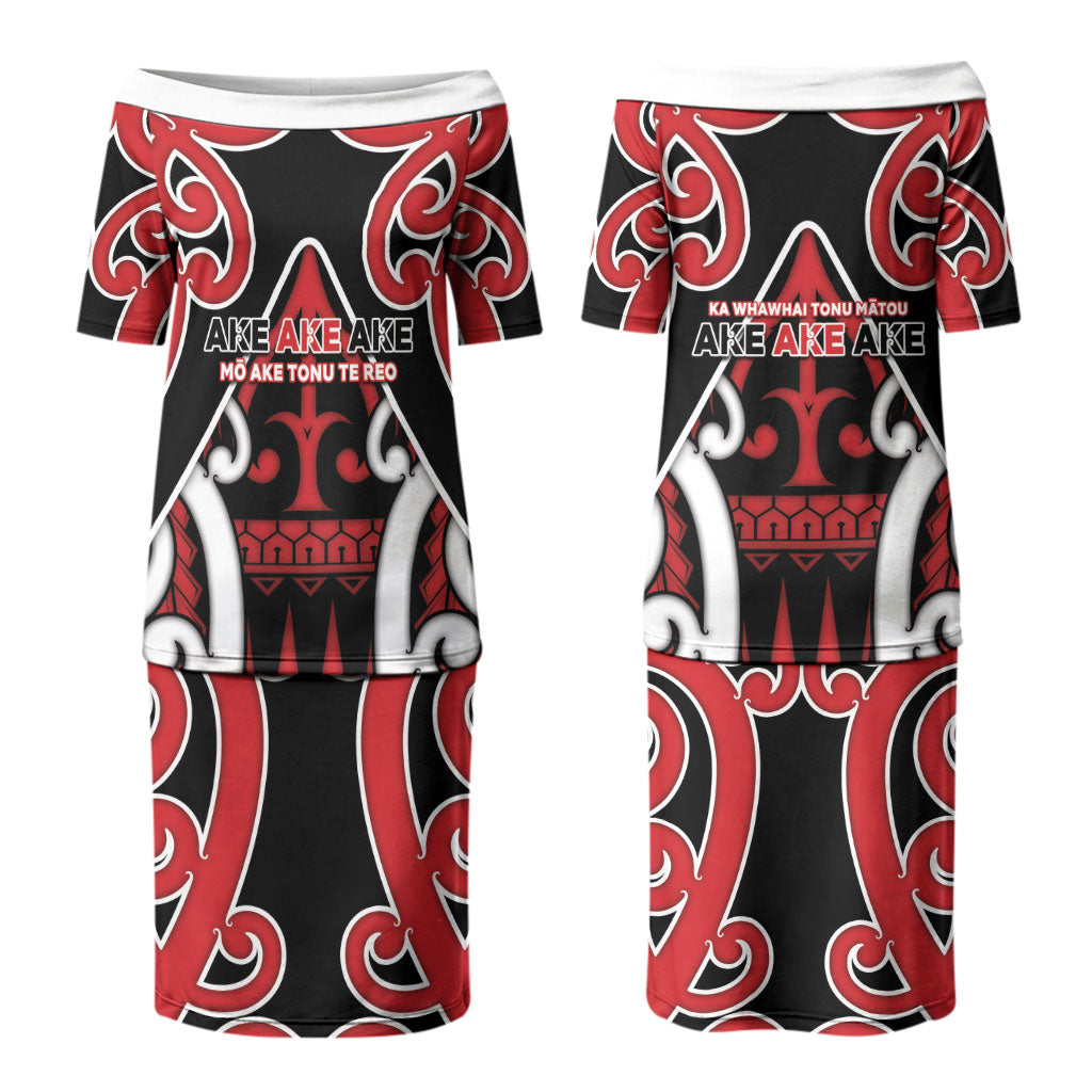 New Zealand Maori Language Week Family Matching Puletasi and Hawaiian Shirt Mo Ake Tonu Te Reo