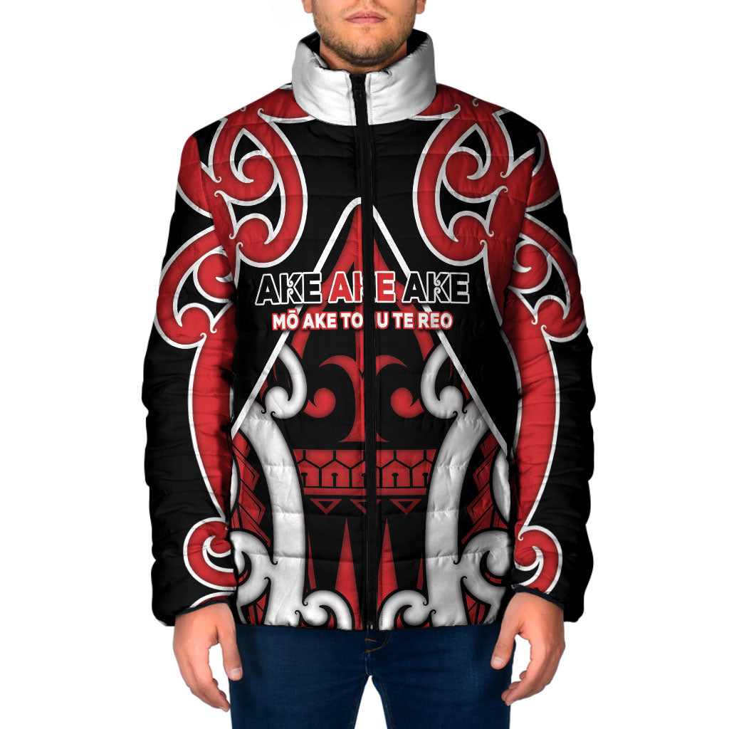 New Zealand Maori Language Week Padded Jacket Mo Ake Tonu Te Reo LT05 Men Black - Polynesian Pride
