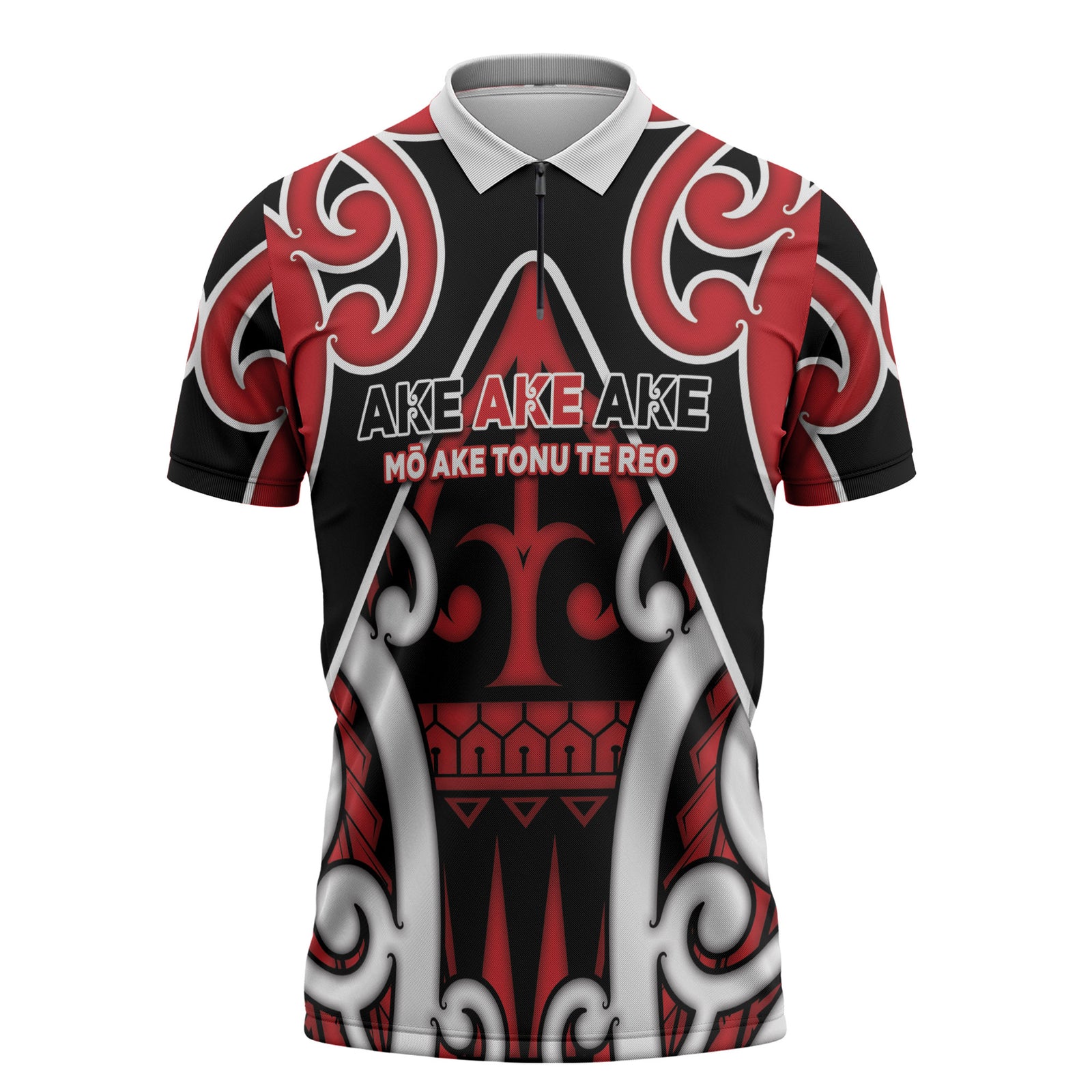 New Zealand Maori Language Week Zipper Polo Shirt Mo Ake Tonu Te Reo