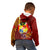 Personalized Tonga Eua Kid Hoodie Maroon Shining Parrot Coat Of Arms With Ngatu Pattern LT05 - Polynesian Pride