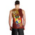 Personalized Tonga Eua Men Tank Top Maroon Shining Parrot Coat Of Arms With Ngatu Pattern LT05 - Polynesian Pride