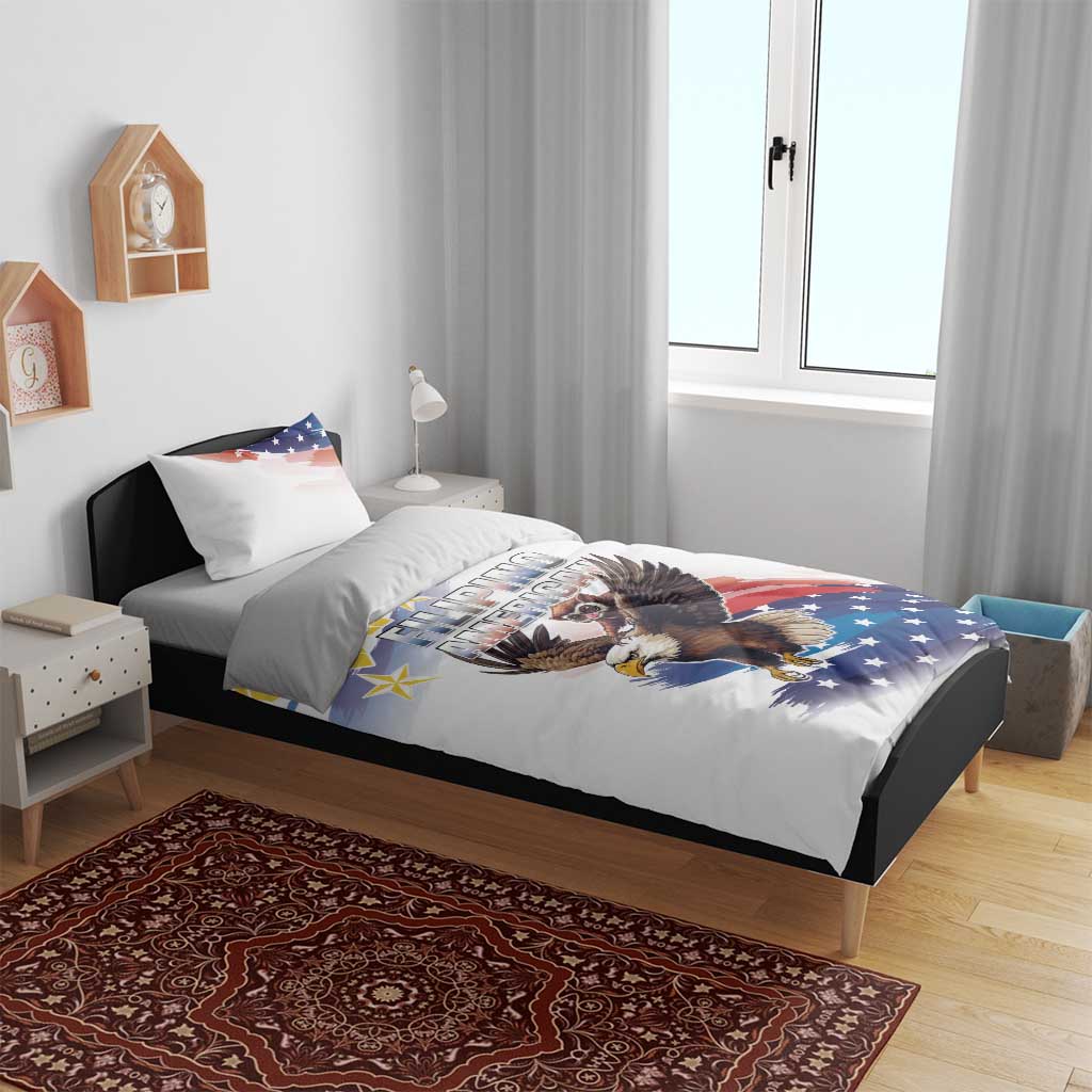 Filipino American History Month Bedding Set Bald Eagle Tarsier Together