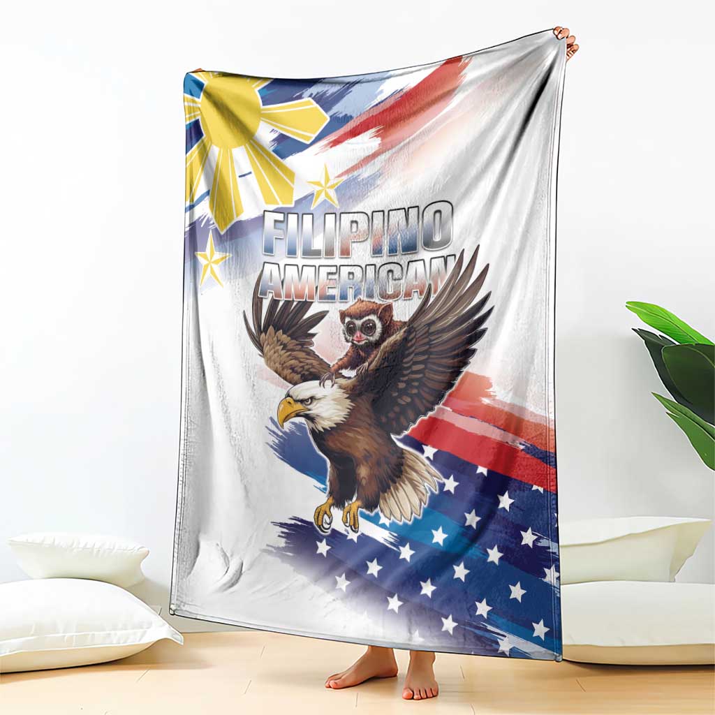 Filipino American History Month Blanket Bald Eagle Tarsier Together LT05 - Polynesian Pride