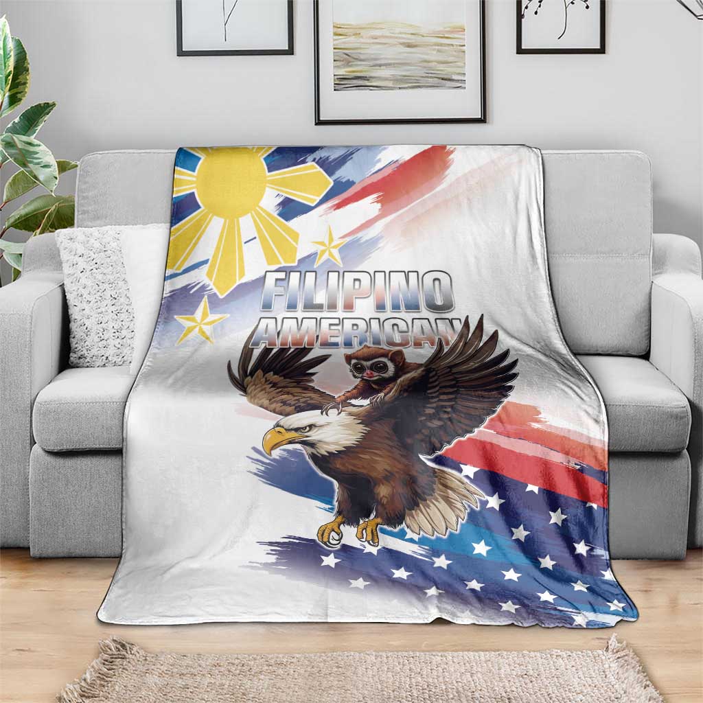 Filipino American History Month Blanket Bald Eagle Tarsier Together LT05 - Polynesian Pride
