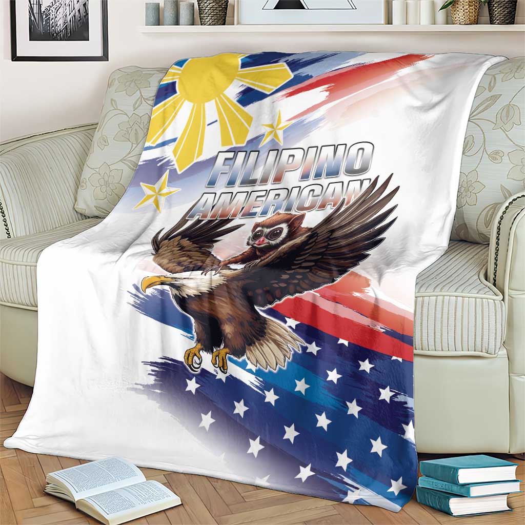 Filipino American History Month Blanket Bald Eagle Tarsier Together LT05 - Polynesian Pride