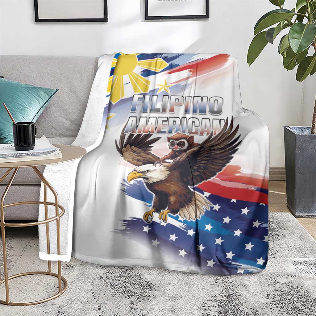 Filipino American History Month Blanket Bald Eagle Tarsier Together LT05 - Polynesian Pride