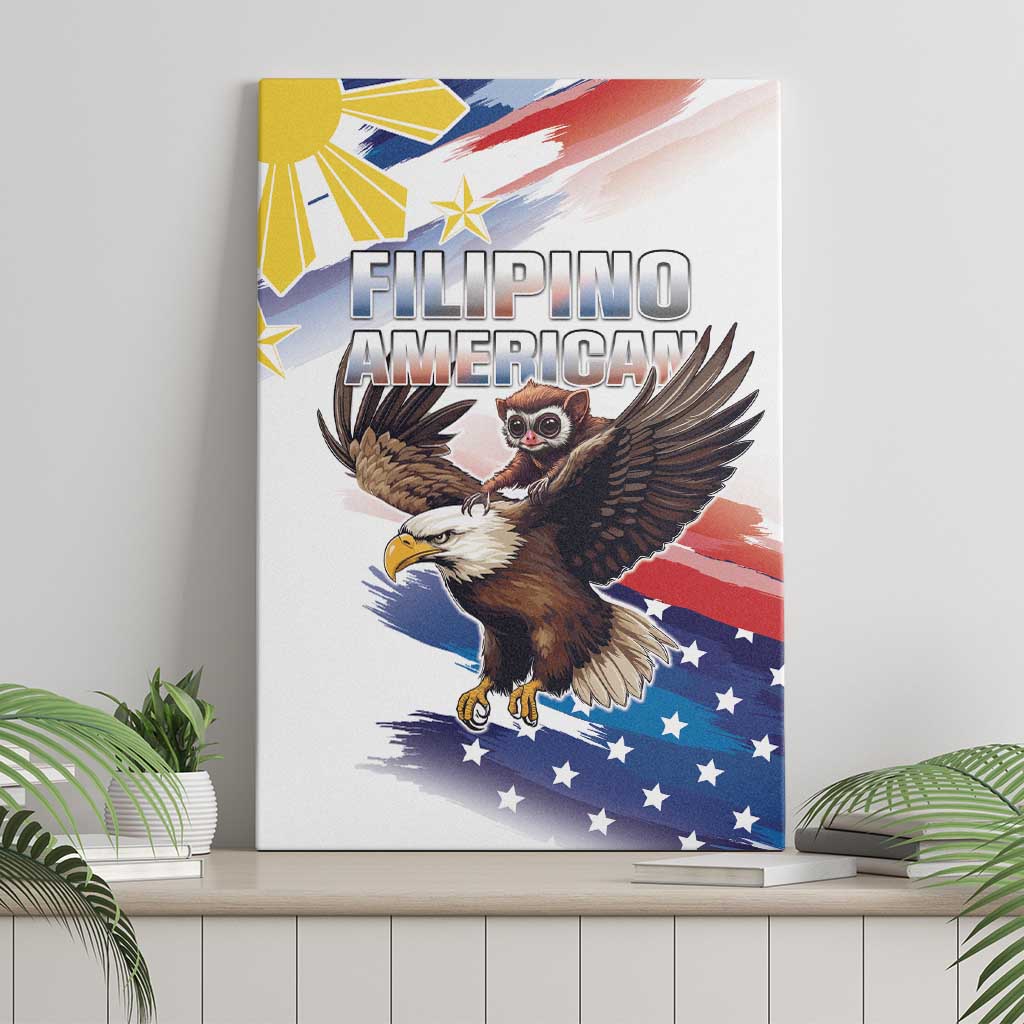 Filipino American History Month Canvas Wall Art Bald Eagle Tarsier Together LT05 - Polynesian Pride