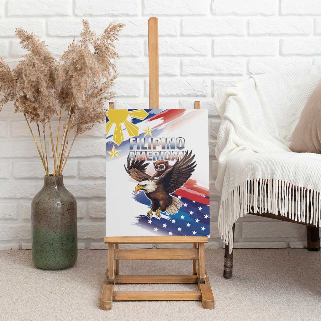 Filipino American History Month Canvas Wall Art Bald Eagle Tarsier Together LT05 - Polynesian Pride