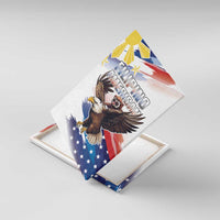 Filipino American History Month Canvas Wall Art Bald Eagle Tarsier Together LT05 With Frame White - Polynesian Pride