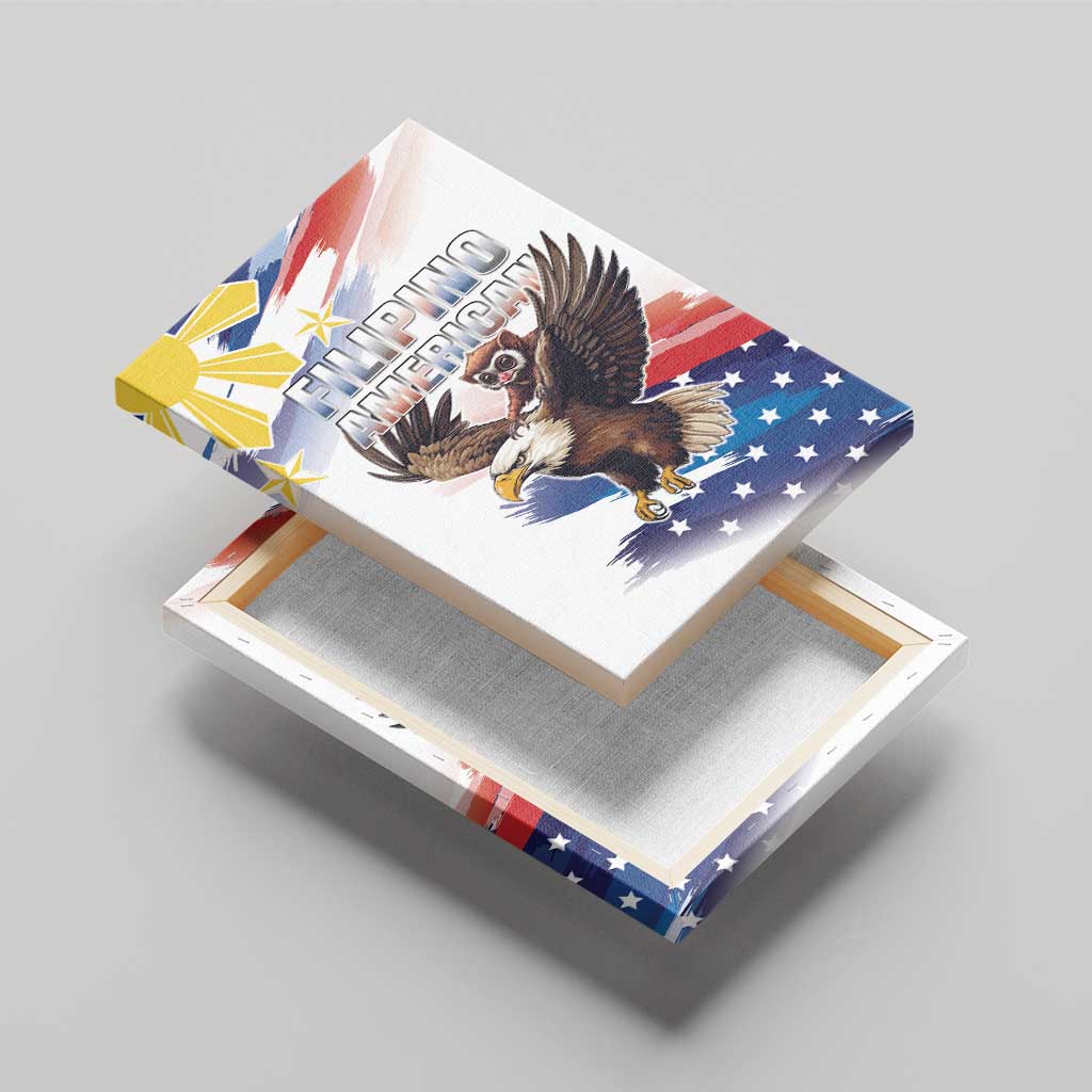 Filipino American History Month Canvas Wall Art Bald Eagle Tarsier Together LT05 - Polynesian Pride