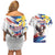 Filipino American History Month Couples Matching Off Shoulder Short Dress and Hawaiian Shirt Bald Eagle Tarsier Together