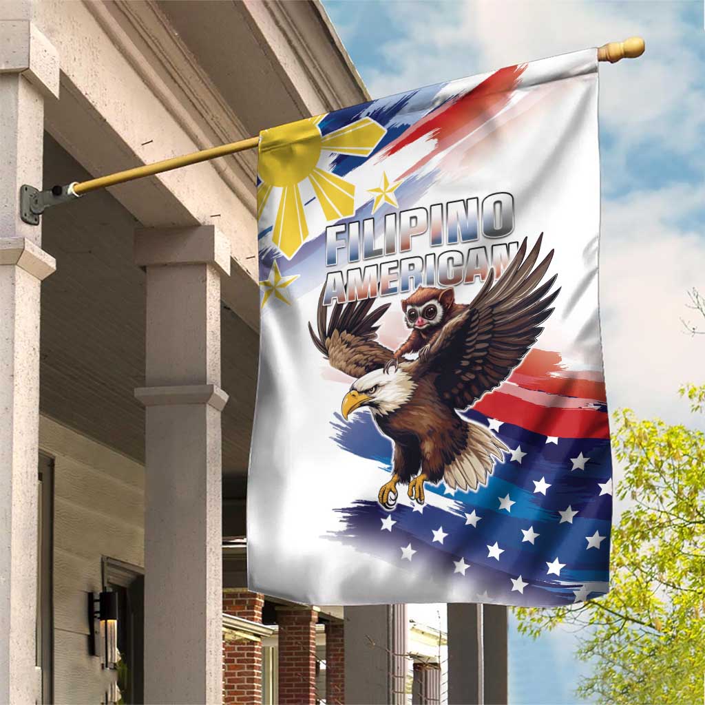 Filipino American History Month Garden Flag Bald Eagle Tarsier Together