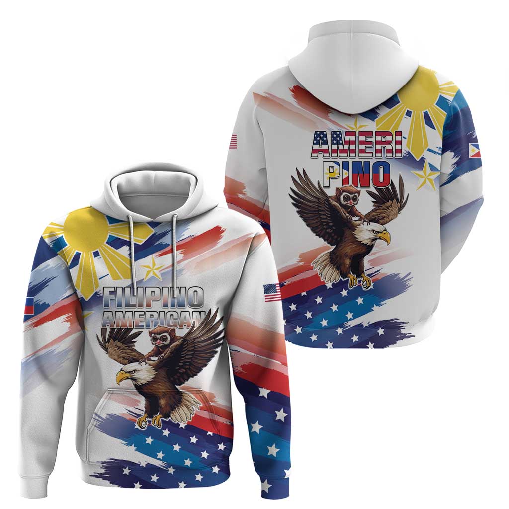 Filipino American History Month Hoodie Bald Eagle Tarsier Together LT05 - Polynesian Pride
