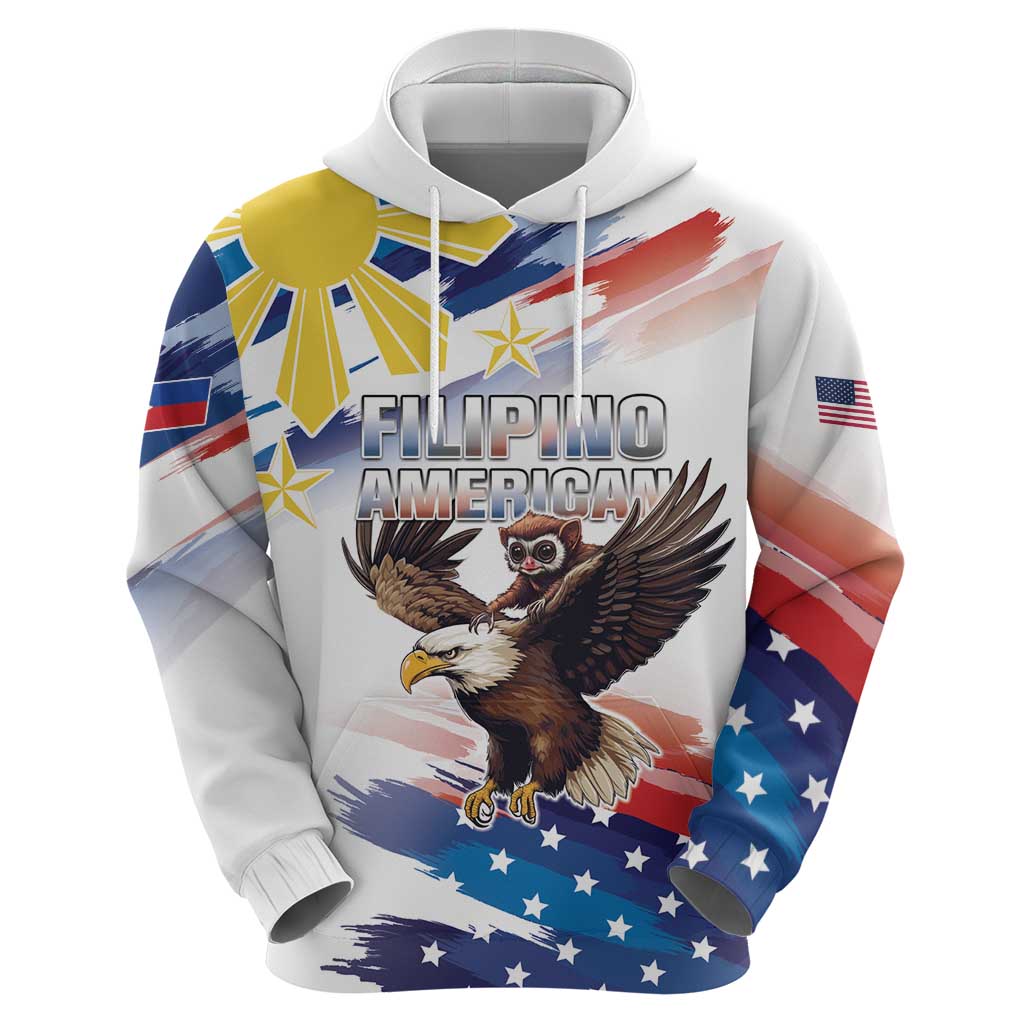 Filipino American History Month Hoodie Bald Eagle Tarsier Together LT05 - Polynesian Pride