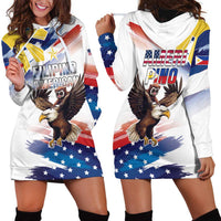 Filipino American History Month Hoodie Dress Bald Eagle Tarsier Together LT05 - Polynesian Pride