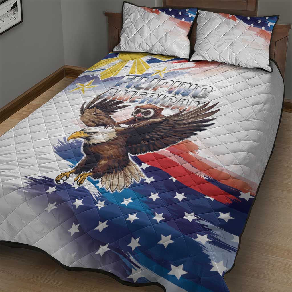 Filipino American History Month Quilt Bed Set Bald Eagle Tarsier Together LT05 - Polynesian Pride