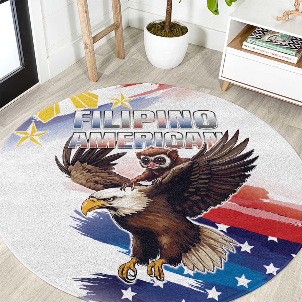 Filipino American History Month Round Carpet Bald Eagle Tarsier Together