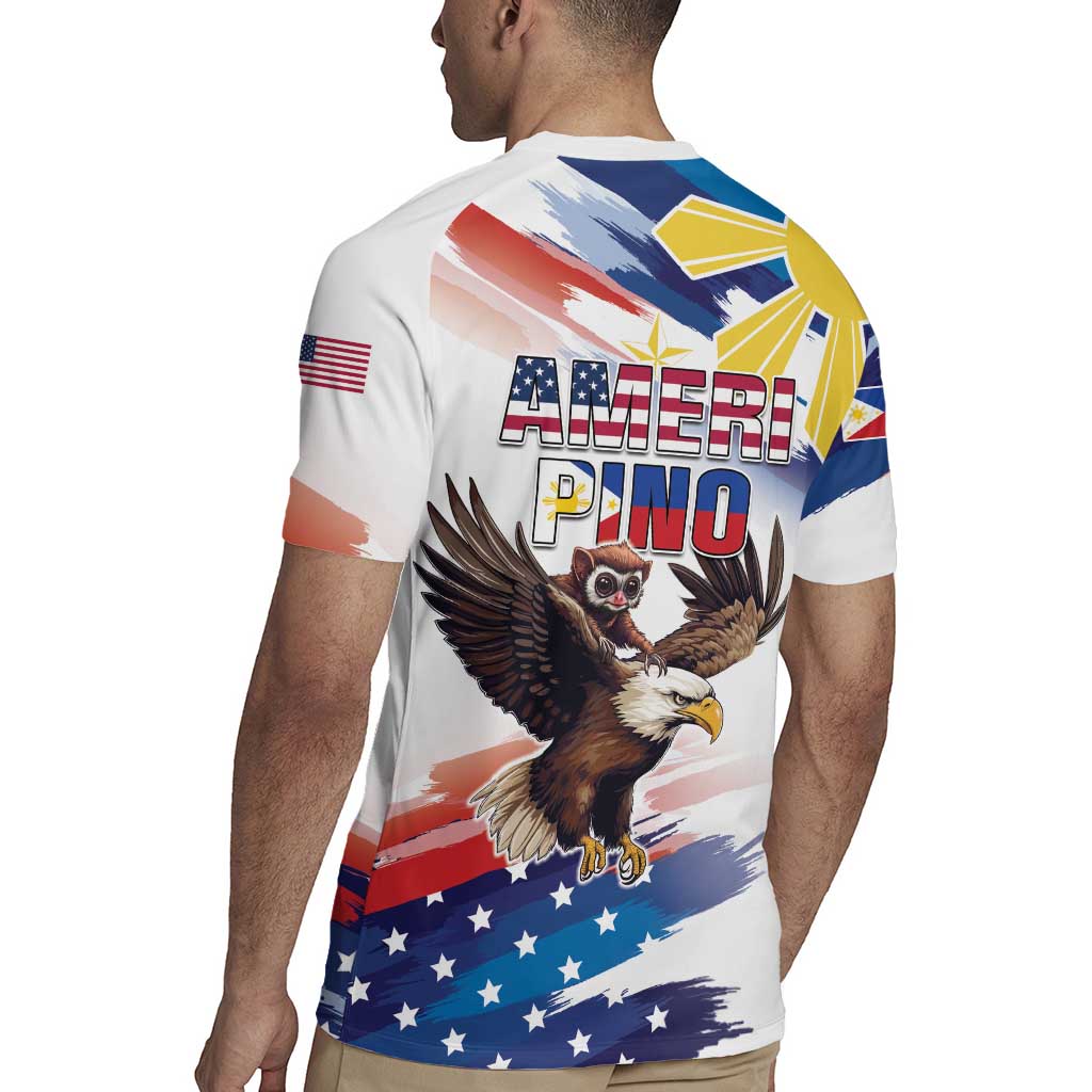 Filipino American History Month Rugby Jersey Bald Eagle Tarsier Together LT05 - Polynesian Pride